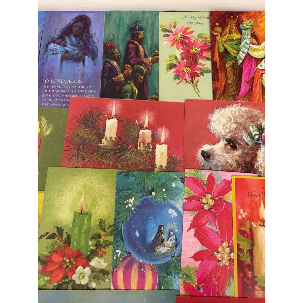 Vintage MCM Christmas Cards Fronts ONLY Mid Century Scrapbooking Crafts 50+